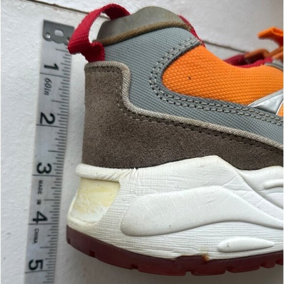 Women's REPORT Racer Leather Sneakers Orange/Red/Gray Size 9 (READ Notes) - Picture 7 of 16